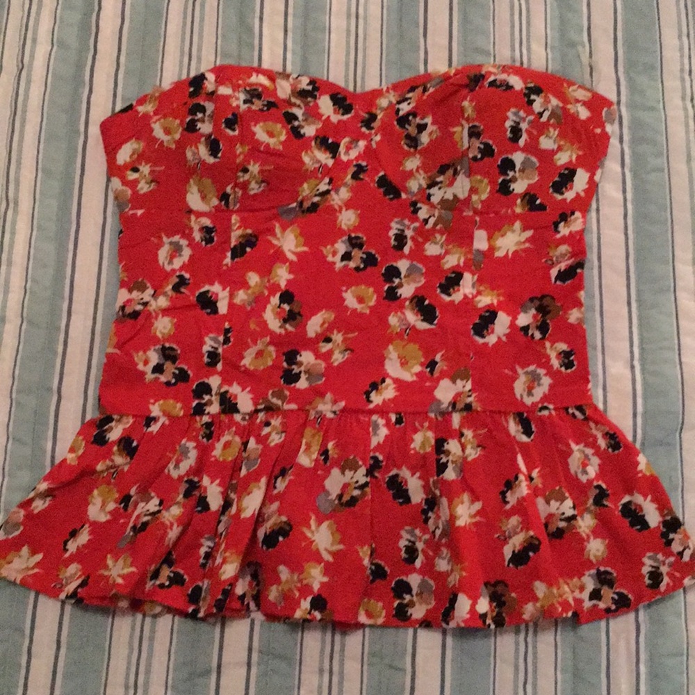 Xhilaration Orange Strapless Top